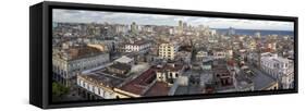 Panoramic View over Havana Centro Towards the Sea from the 9th Floor of Hotel Seville-Lee Frost-Framed Stretched Canvas