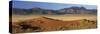 Panoramic View Over Orange Sand Dunes Towards Mountains, Namib Rand Private Game Reserve, Namibia-Lee Frost-Stretched Canvas