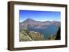 Panoramic View over the Lake Inside the Crater of Rinjani, Lombok, Indonesia-Mark Taylor-Framed Photographic Print