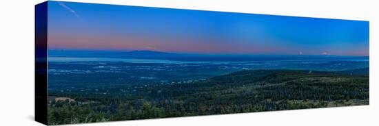 Panoramic View Overlooking Anchorage Alaska at sunrise-null-Stretched Canvas