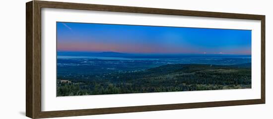 Panoramic View Overlooking Anchorage Alaska at sunrise-null-Framed Photographic Print