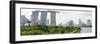 Panoramic View Overlooking the Gardens by the Bay, Marina Bay Sands and City Skyline, Singapore-Fraser Hall-Framed Photographic Print