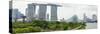 Panoramic View Overlooking the Gardens by the Bay, Marina Bay Sands and City Skyline, Singapore-Fraser Hall-Stretched Canvas