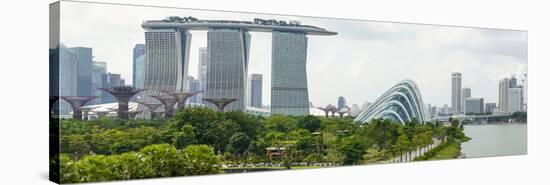 Panoramic View Overlooking the Gardens by the Bay, Marina Bay Sands and City Skyline, Singapore-Fraser Hall-Stretched Canvas