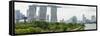 Panoramic View Overlooking the Gardens by the Bay, Marina Bay Sands and City Skyline, Singapore-Fraser Hall-Framed Stretched Canvas