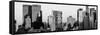 Panoramic View - Skyscrapers of Manhattan in Winter at Sunset-Philippe Hugonnard-Framed Stretched Canvas