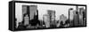 Panoramic View - Skyscrapers of Manhattan in Winter at Sunset-Philippe Hugonnard-Framed Stretched Canvas