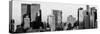 Panoramic View - Skyscrapers of Manhattan in Winter at Sunset-Philippe Hugonnard-Stretched Canvas