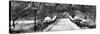 Panoramic View - Snowy Gapstow Bridge of Central Park, Manhattan in New York City-Philippe Hugonnard-Stretched Canvas