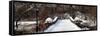 Panoramic View - Snowy Gapstow Bridge of Central Park, Manhattan in New York City-Philippe Hugonnard-Framed Stretched Canvas