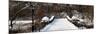 Panoramic View - Snowy Gapstow Bridge of Central Park, Manhattan in New York City-Philippe Hugonnard-Mounted Photographic Print