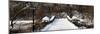 Panoramic View - Snowy Gapstow Bridge of Central Park, Manhattan in New York City-Philippe Hugonnard-Mounted Photographic Print