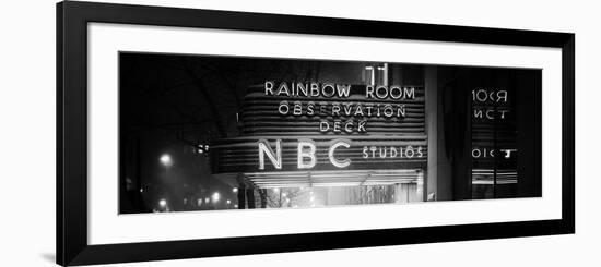 Panoramic View - the NBC Studios in the New York City in the Snow at Night-Philippe Hugonnard-Framed Photographic Print