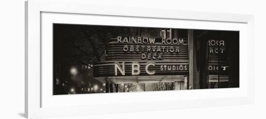 Panoramic View - the NBC Studios in the New York City in the Snow at Night-Philippe Hugonnard-Framed Photographic Print