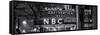 Panoramic View - the NBC Studios in the New York City in the Snow at Night-Philippe Hugonnard-Framed Stretched Canvas