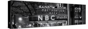 Panoramic View - the NBC Studios in the New York City in the Snow at Night-Philippe Hugonnard-Stretched Canvas