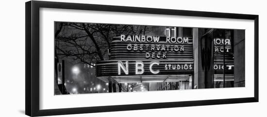 Panoramic View - the NBC Studios in the New York City in the Snow at Night-Philippe Hugonnard-Framed Photographic Print