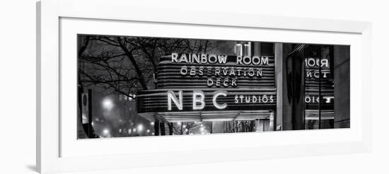 Panoramic View - the NBC Studios in the New York City in the Snow at Night-Philippe Hugonnard-Framed Photographic Print