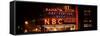 Panoramic View - the NBC Studios in the New York City in the Snow at Night-Philippe Hugonnard-Framed Stretched Canvas