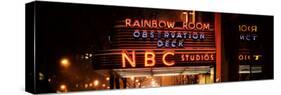 Panoramic View - the NBC Studios in the New York City in the Snow at Night-Philippe Hugonnard-Stretched Canvas