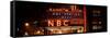 Panoramic View - the NBC Studios in the New York City in the Snow at Night-Philippe Hugonnard-Framed Stretched Canvas