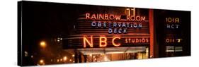 Panoramic View - the NBC Studios in the New York City in the Snow at Night-Philippe Hugonnard-Stretched Canvas