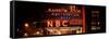 Panoramic View - the NBC Studios in the New York City in the Snow at Night-Philippe Hugonnard-Framed Stretched Canvas