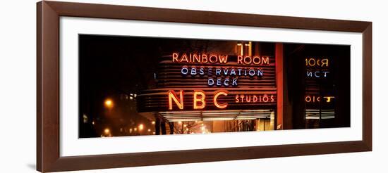 Panoramic View - the NBC Studios in the New York City in the Snow at Night-Philippe Hugonnard-Framed Photographic Print