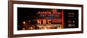 Panoramic View - the NBC Studios in the New York City in the Snow at Night-Philippe Hugonnard-Framed Photographic Print