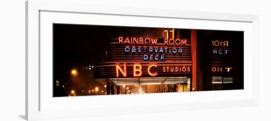 Panoramic View - the NBC Studios in the New York City in the Snow at Night-Philippe Hugonnard-Framed Photographic Print