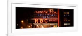 Panoramic View - the NBC Studios in the New York City in the Snow at Night-Philippe Hugonnard-Framed Photographic Print