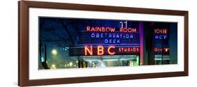 Panoramic View - the NBC Studios in the New York City in the Snow at Night-Philippe Hugonnard-Framed Photographic Print