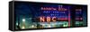 Panoramic View - the NBC Studios in the New York City in the Snow at Night-Philippe Hugonnard-Framed Stretched Canvas