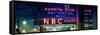 Panoramic View - the NBC Studios in the New York City in the Snow at Night-Philippe Hugonnard-Framed Stretched Canvas