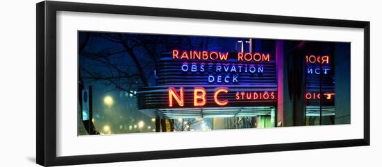 Panoramic View - the NBC Studios in the New York City in the Snow at Night-Philippe Hugonnard-Framed Photographic Print