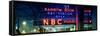 Panoramic View - the NBC Studios in the New York City in the Snow at Night-Philippe Hugonnard-Framed Stretched Canvas