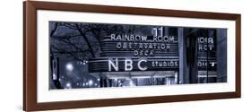 Panoramic View - the NBC Studios in the New York City in the Snow at Night-Philippe Hugonnard-Framed Photographic Print