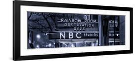 Panoramic View - the NBC Studios in the New York City in the Snow at Night-Philippe Hugonnard-Framed Photographic Print