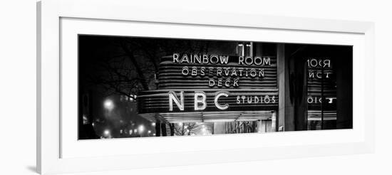 Panoramic View - the NBC Studios in the New York City in the Snow at Night-Philippe Hugonnard-Framed Photographic Print