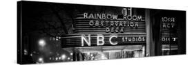 Panoramic View - the NBC Studios in the New York City in the Snow at Night-Philippe Hugonnard-Stretched Canvas