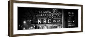 Panoramic View - the NBC Studios in the New York City in the Snow at Night-Philippe Hugonnard-Framed Photographic Print