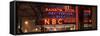 Panoramic View - the NBC Studios in the New York City in the Snow at Night-Philippe Hugonnard-Framed Stretched Canvas