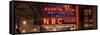 Panoramic View - the NBC Studios in the New York City in the Snow at Night-Philippe Hugonnard-Framed Stretched Canvas