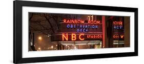 Panoramic View - the NBC Studios in the New York City in the Snow at Night-Philippe Hugonnard-Framed Photographic Print