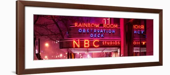 Panoramic View - the NBC Studios in the New York City in the Snow at Night-Philippe Hugonnard-Framed Photographic Print