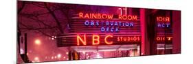 Panoramic View - the NBC Studios in the New York City in the Snow at Night-Philippe Hugonnard-Mounted Photographic Print