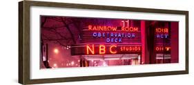 Panoramic View - the NBC Studios in the New York City in the Snow at Night-Philippe Hugonnard-Framed Photographic Print