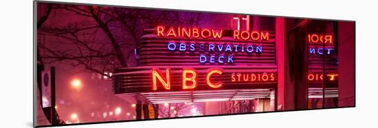 Panoramic View - the NBC Studios in the New York City in the Snow at Night-Philippe Hugonnard-Mounted Photographic Print