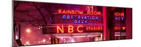 Panoramic View - the NBC Studios in the New York City in the Snow at Night-Philippe Hugonnard-Mounted Photographic Print