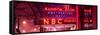 Panoramic View - the NBC Studios in the New York City in the Snow at Night-Philippe Hugonnard-Framed Stretched Canvas